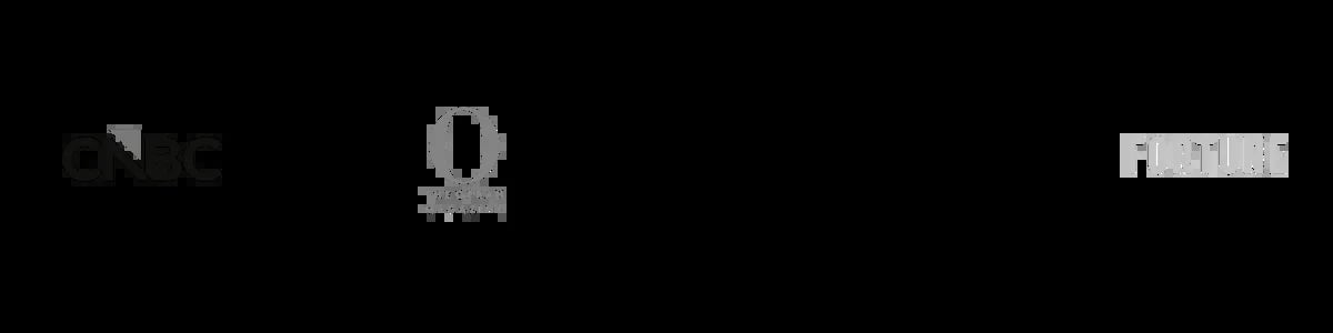 Three logos on black background: tech company logo, oval emblem, and Fortune magazine wordmark